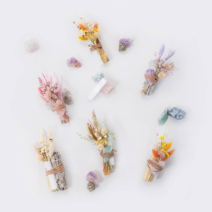 Seed Floral - Wholesale Sage Bundle - Smudge Stick- Palos Santos Sage Crystal Bundle Pack