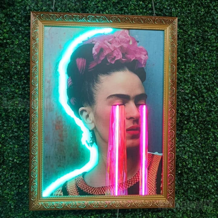 CityNeon - Wholesale Neon Sign - Frida Kahlo Neon Painting Art: Unique Light Sign, Contemporary Wall Decor, Modern Art Canvas, Pop Culture Custom LED Neon Light