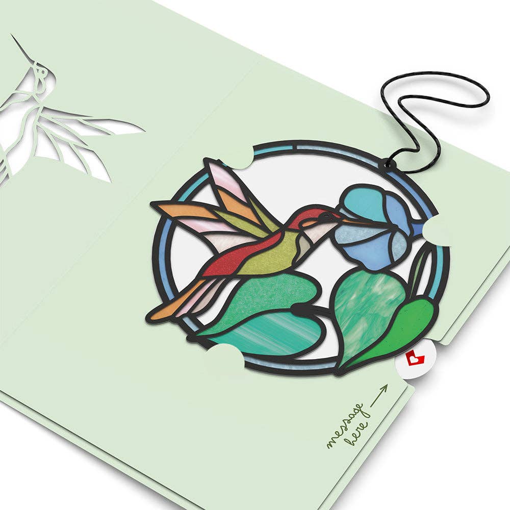 Lovepop Cards - Wholesale Everyday Greeting Card - Smile to Your Heart Hummingbird Suncatcher Card 5x7"4
