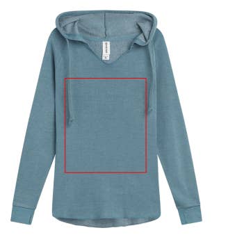 Sweat à capuche raglan à encolure en V vintage pour femmes pour la vente par Ocean Beach Company