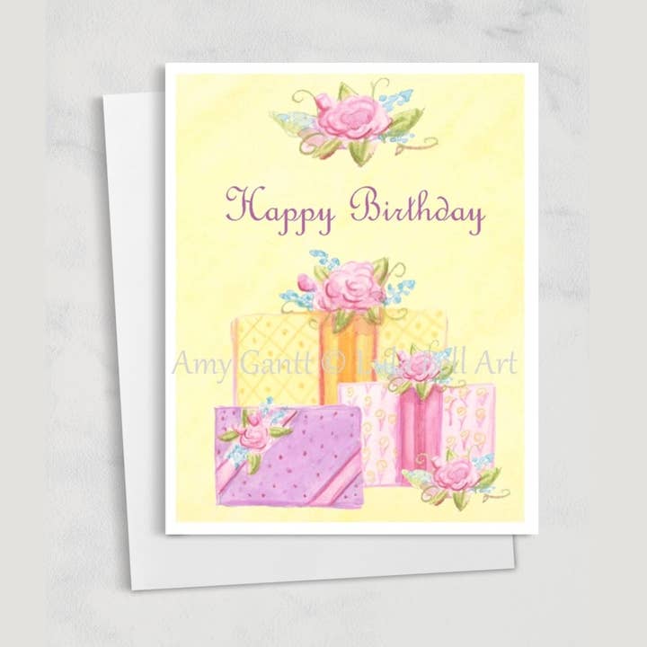 Birthday - Beautiful Birthday Presents Greeting Card for wholesale by Lula Bell Cards and Gifts
