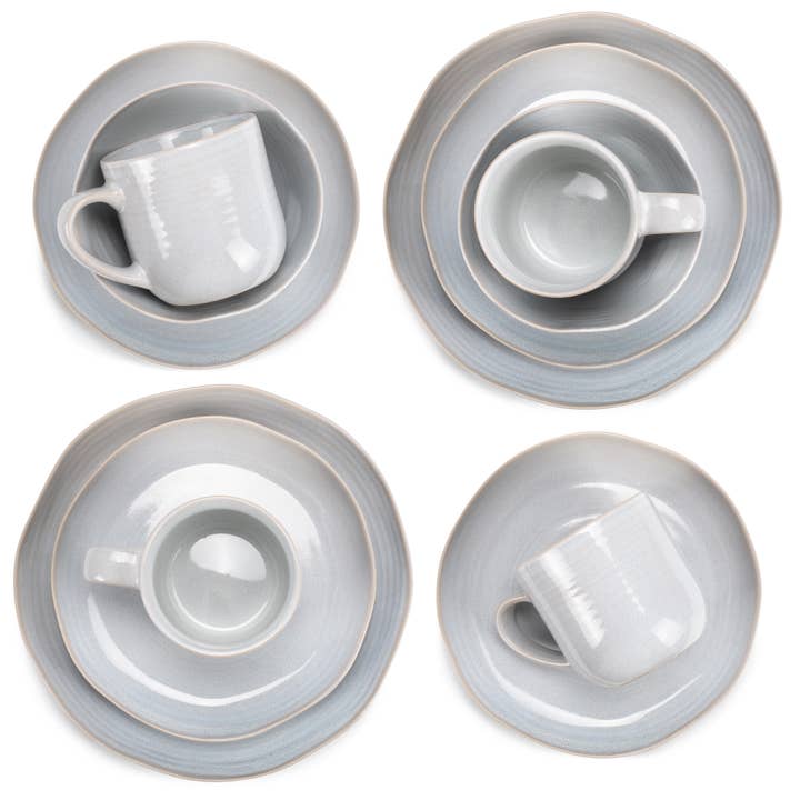 EAST AVENUE - Wholesale Dinnerware Set - 16 Pc. Dinner Set ReactiveGlaze Gray3
