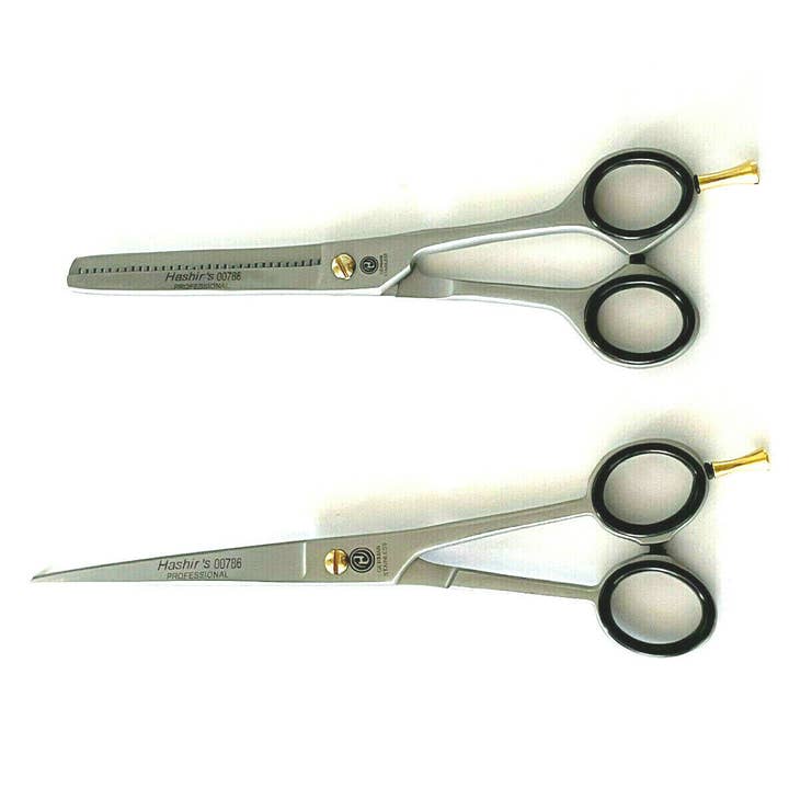 HASHIR PRODUCTS - Wholesale Hair Scissors - 2pcs German Curved Barber Hair Trimming Scissors + Single Teeth Thinning Shears1