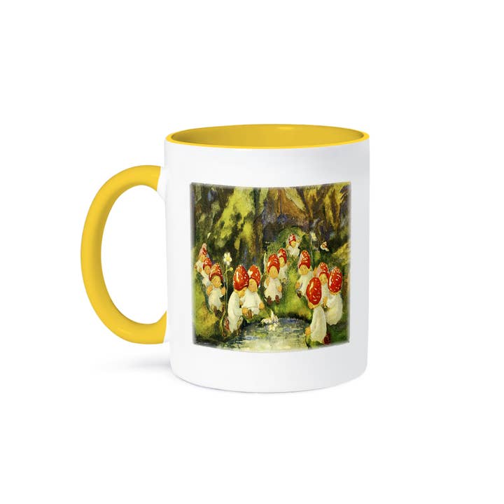 3dRose - Wholesale Coffee Mug - 3dRose, Forest Green Framed Little Elves, Mug