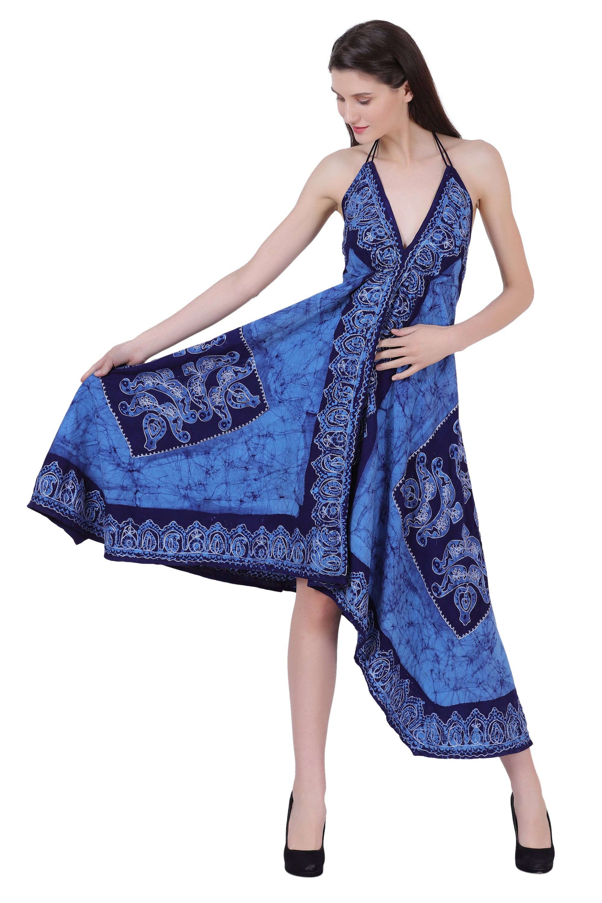 Advance Apparels – wholesale Dress – Women's – Batik Scarf Dress Elastic Back 14582