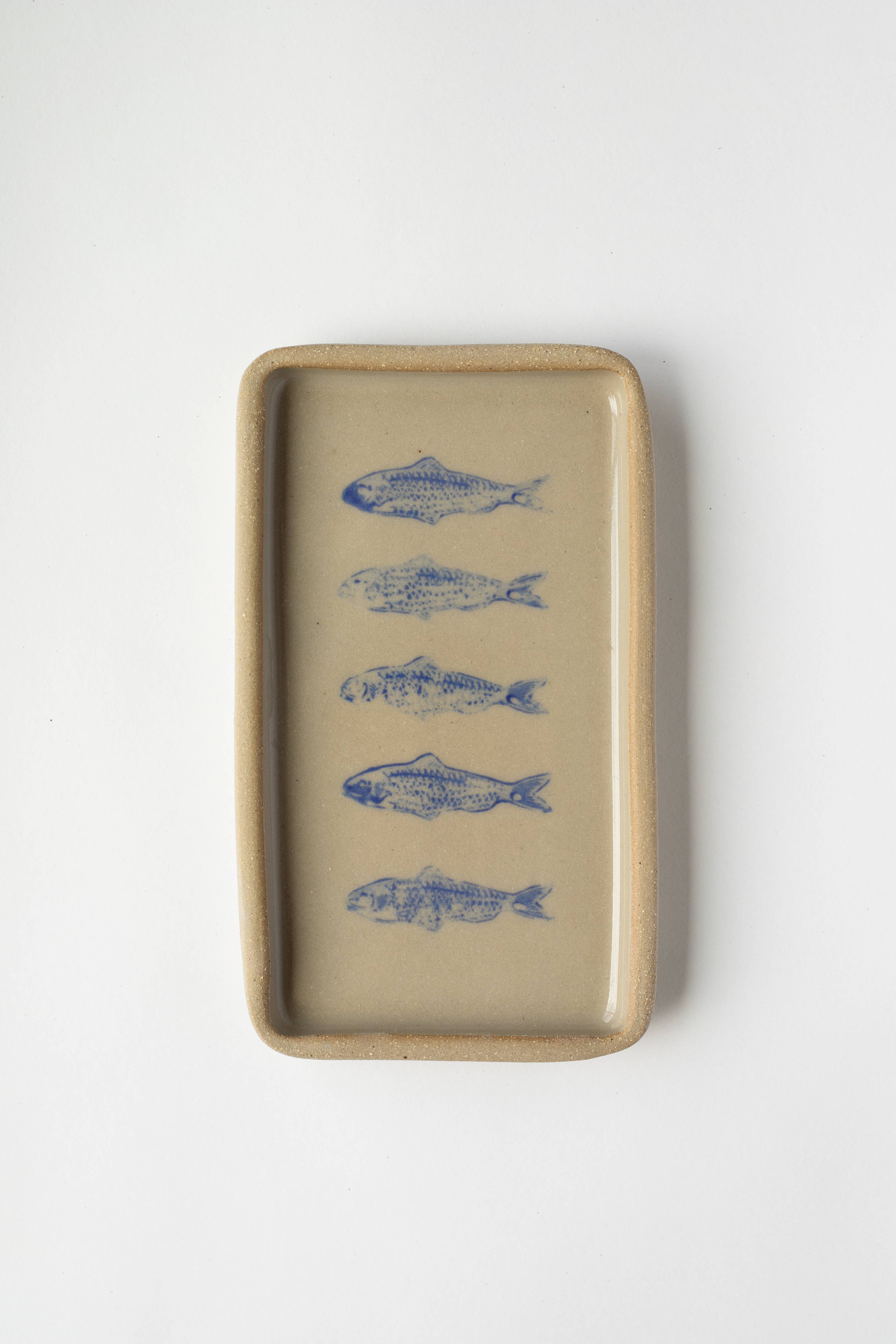 Jars of Dust - Wholesale Decorative tray - Blue Sardine Handmade Ceramic Tray