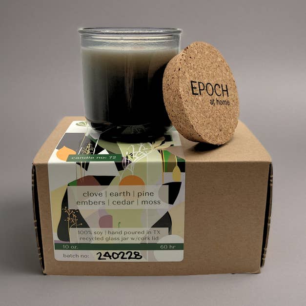 #72 Clove, Earth, Pine Embers Soy Candle in Recycled Vessel for wholesale by EPOCH at home