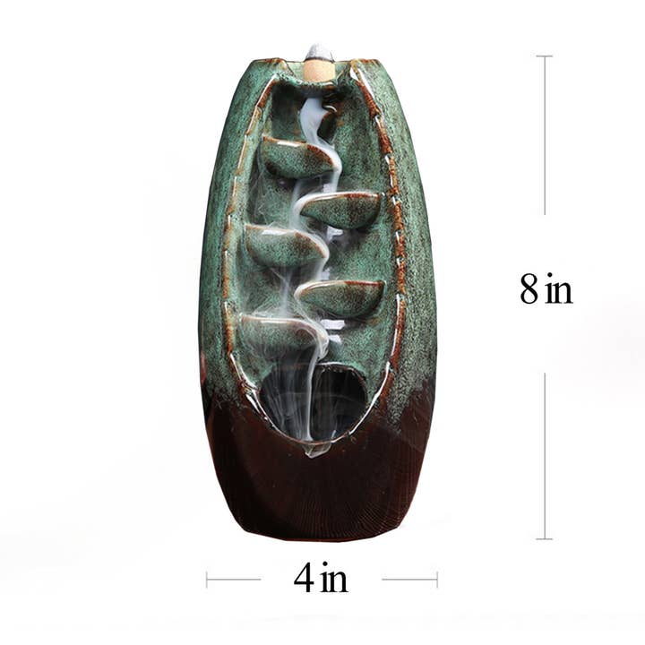 Designs by Deekay Inc. - Wholesale Incense Holder - Forest Whisper Ceramic Backflow Burner (8 in.)