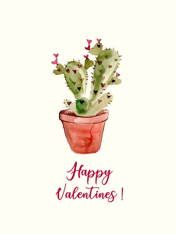 Happy Valentines - Greetings Card for wholesale by Maria Zvaric Illustration