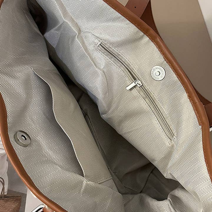 DOUBLJU - Wholesale Tote Bag - Women's - VERSATILE WIRED KNITTED WOOL BAG_CUAB003395