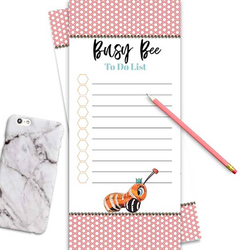 Mod Lounge Paper Company - Wholesale Notepad - Vintage Busy Bee To Do List Notepad Blue6