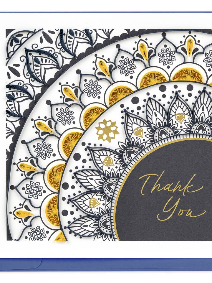 Quillad Tackkort med Mandala-motiv för wholesale av Quilling Card