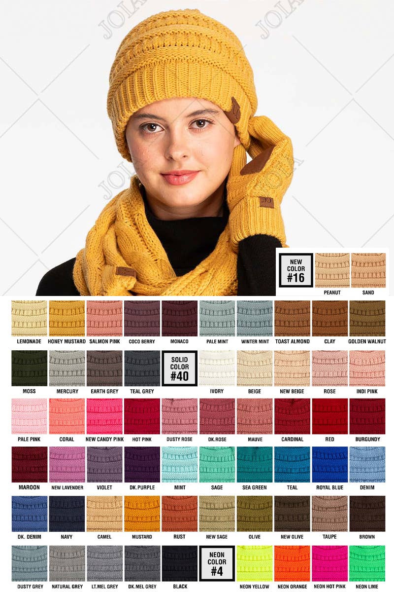 Oblige by G – Großhandel Beanie – Damen – Klassische Strickmütze mit C.C.-Etikett HAT-20A12