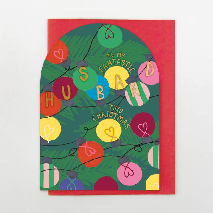 Stop the Clock Design – wholesale Christmas card – YULE23 - Husband Christmas Lights0