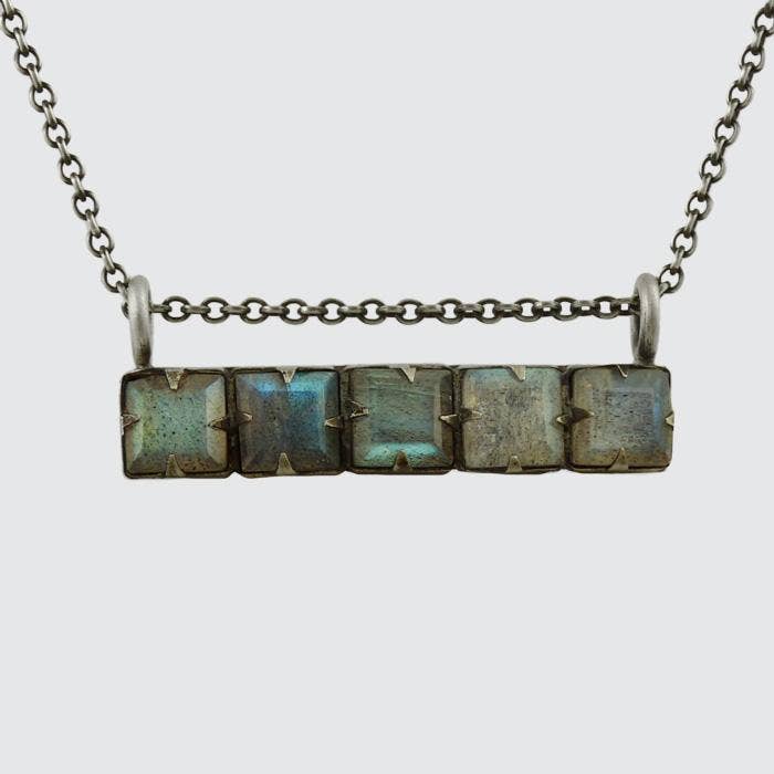 Jane Diaz NY - Wholesale Pendant/Charm Necklace - Faceted Stone Bar Necklace3