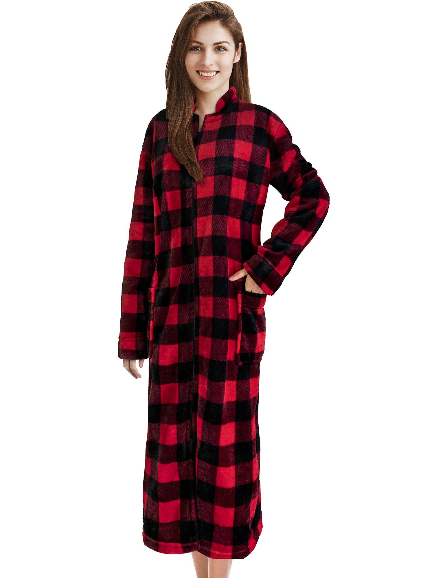 Pavilia - Wholesale Robe - Women's - Women's Housecoat Zipper Robe6