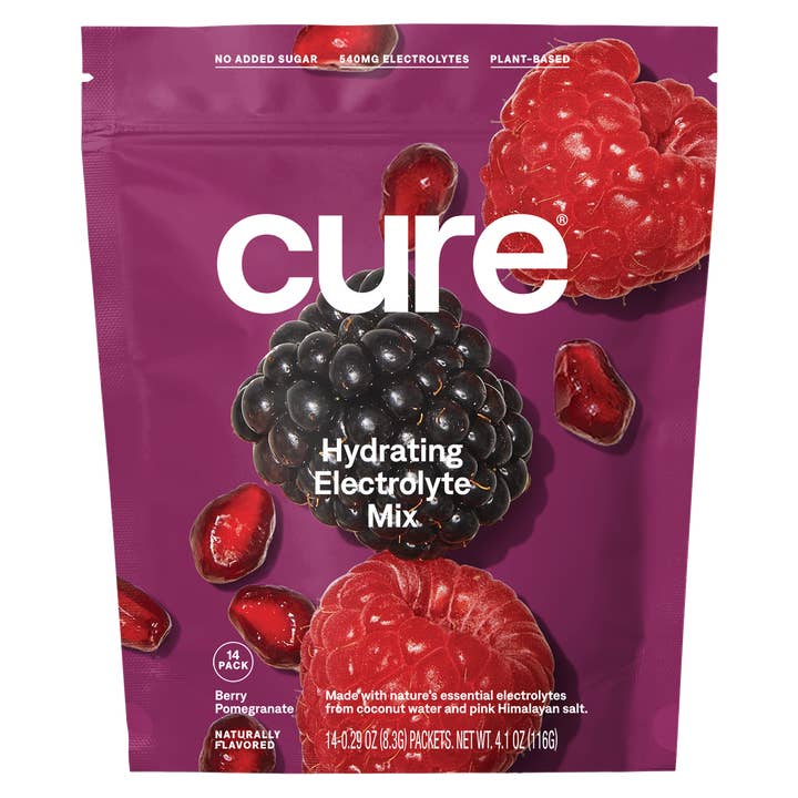 Cure Hydration - Wholesale Drink Mix - Hydrating Electrolyte Drink Mix - Berry Pomegranate