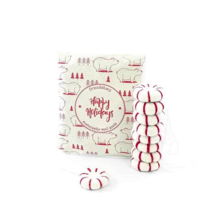 Friendsheep - Venta al por mayor Adornos - Adorno de lana ecológica Peppermint Holiday, clásico1
