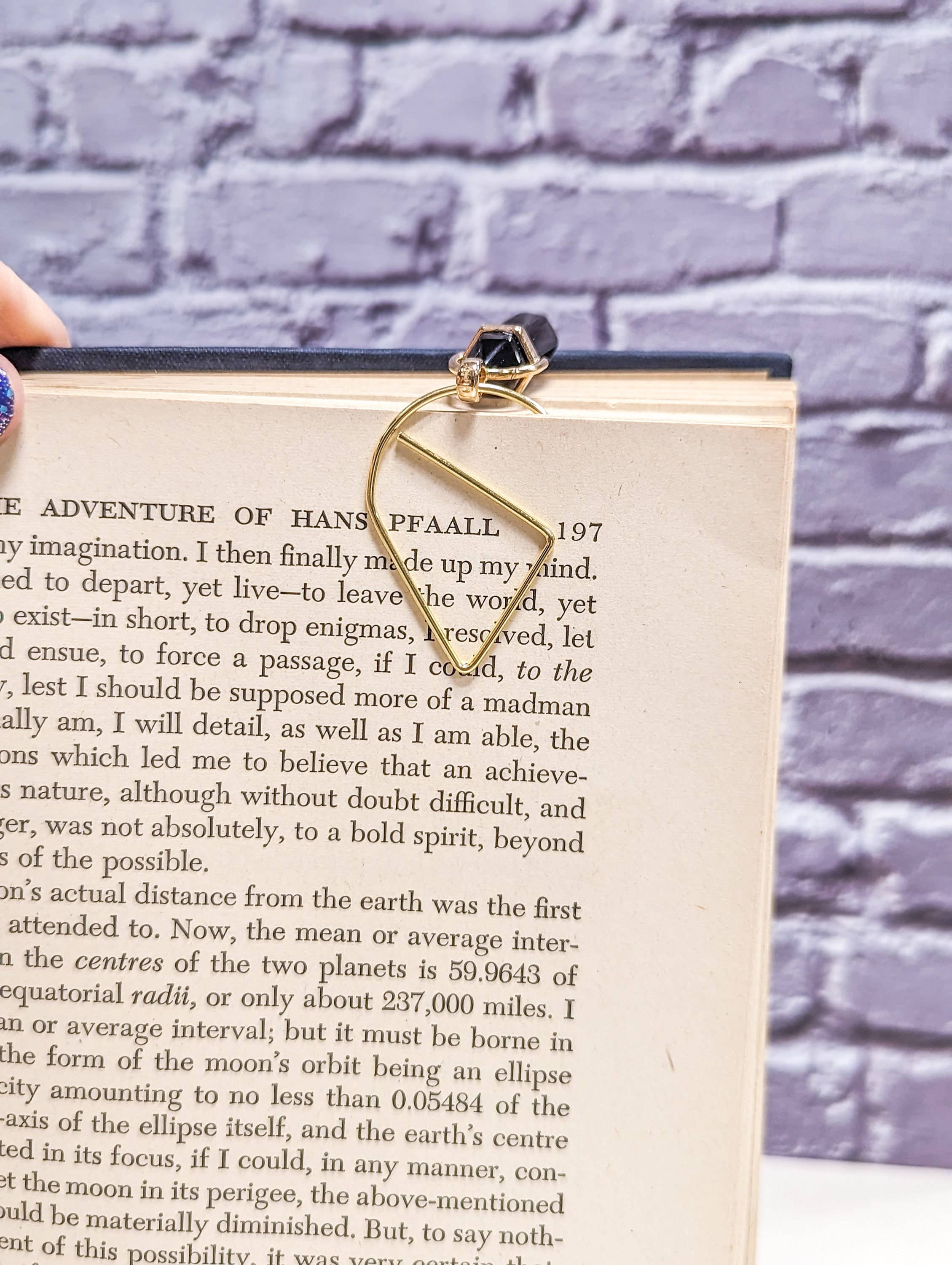 Bookish Trinkets - Wholesale Bookmark - Crystal Pendant Metal Bookmark Teardrop Page Clip3