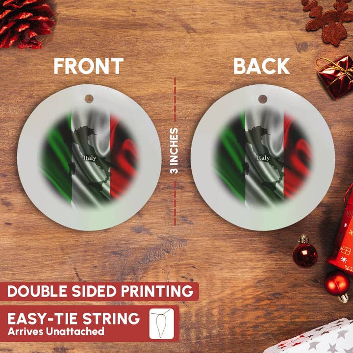 3dRose - Wholesale Ornament - 3dRose, Italian Flag Design, Ornament2