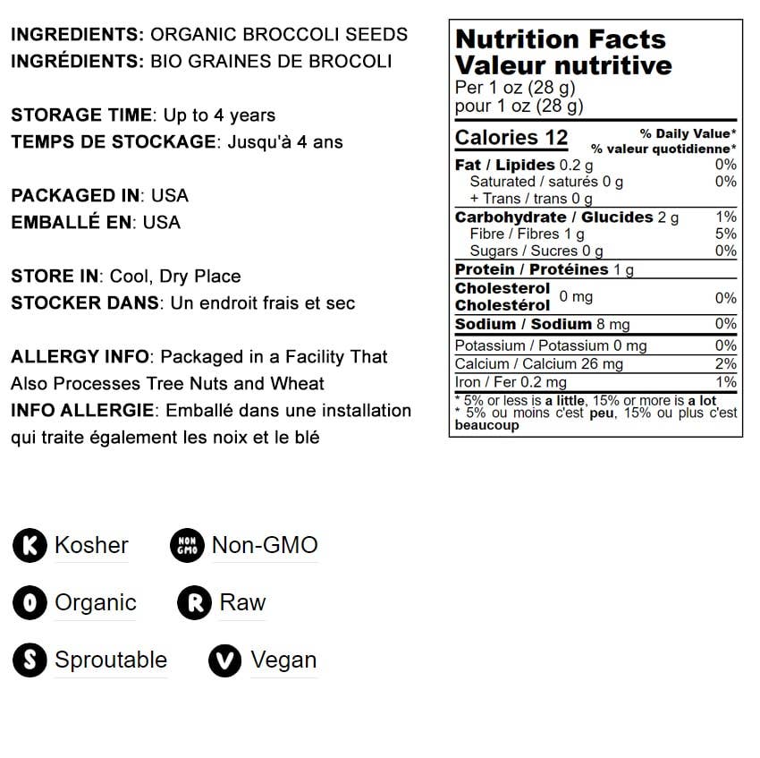 Food To Live - Vendita all'ingrosso Semi di piante - Semi biologici di broccoli per germogli - crudi, per coltivare germogli2