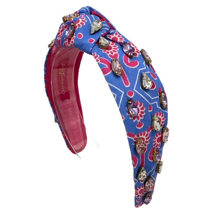 Summer Rhinestone Headband - Periwinkle for wholesale by Golden Lily