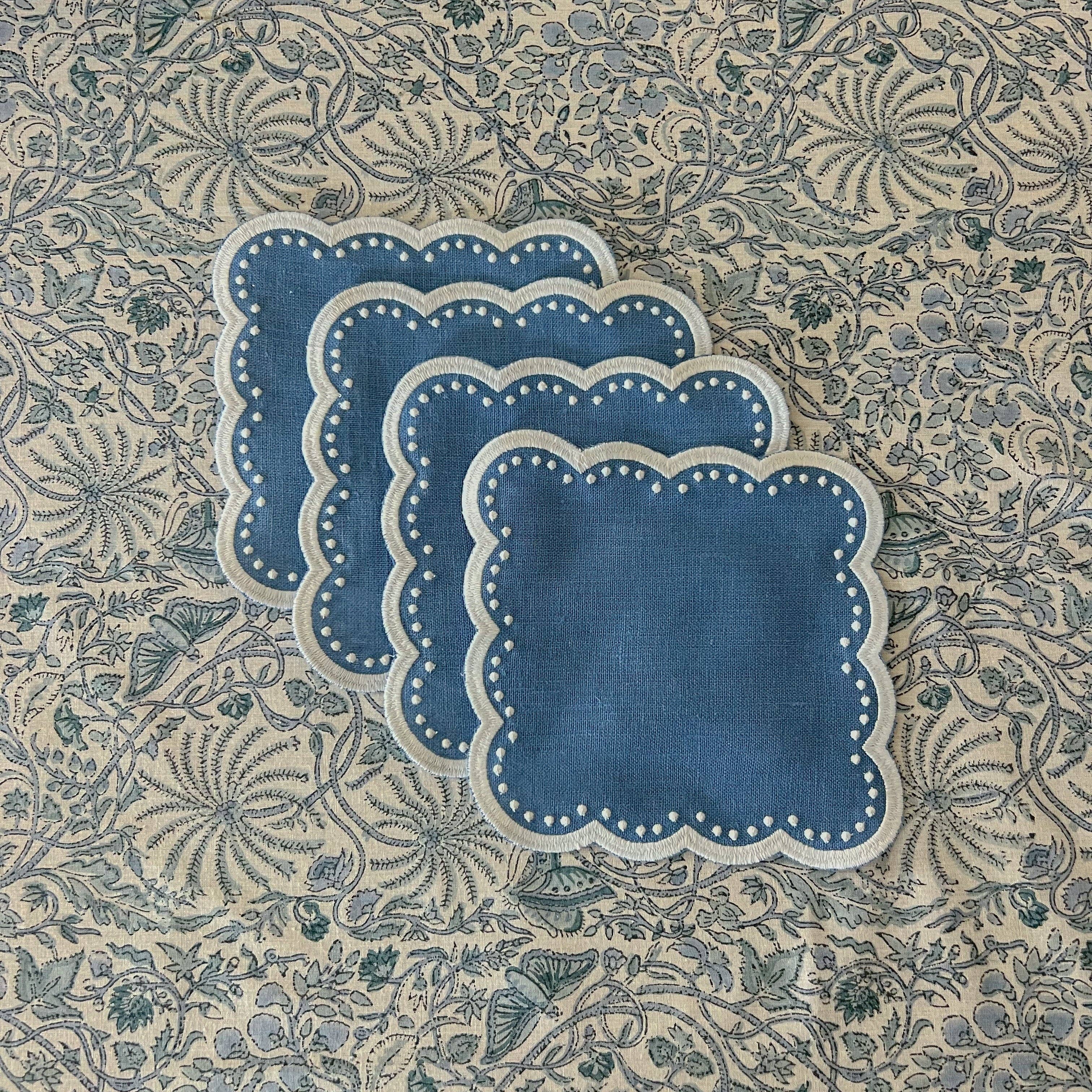 Don Lino - Wholesale Dinner & Cloth Napkin - Scalloped cocktail napkins, set of 41