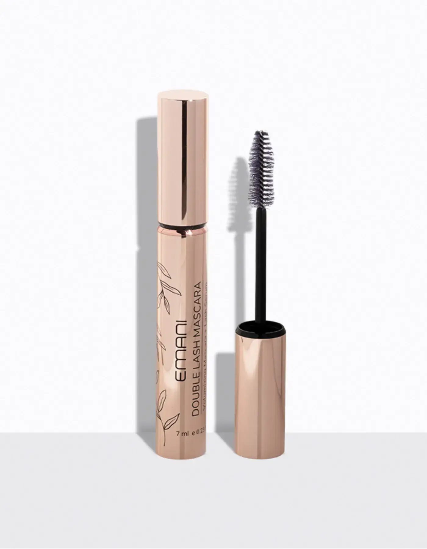 EMANI VEGAN COSMETICS - Vente Mascara - Mascara Double Lash + Sérum pour la croissance des cils - Naturel + Bio6