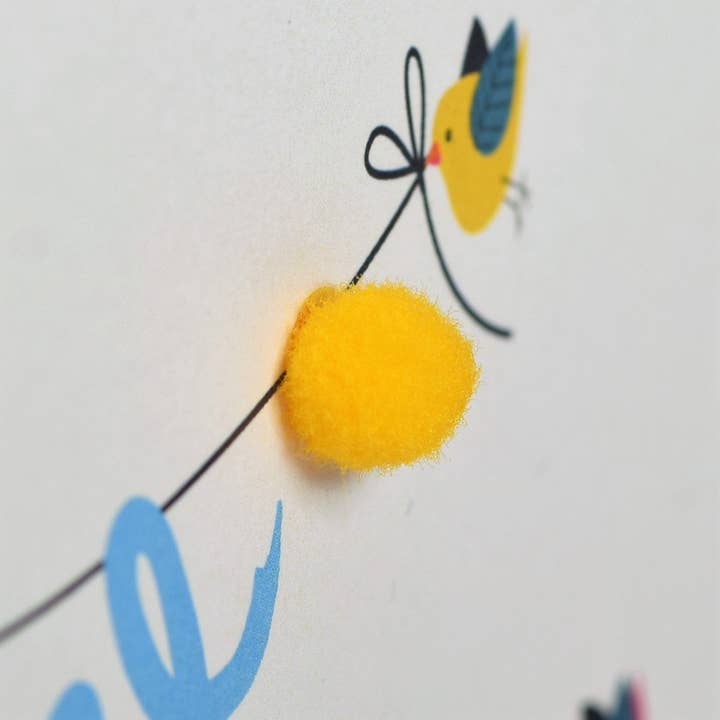 Claire Giles Ltd - Wholesale Baby Card - Baby Card, Banner, Congratulations! New Grandson, Embellished with pompoms3