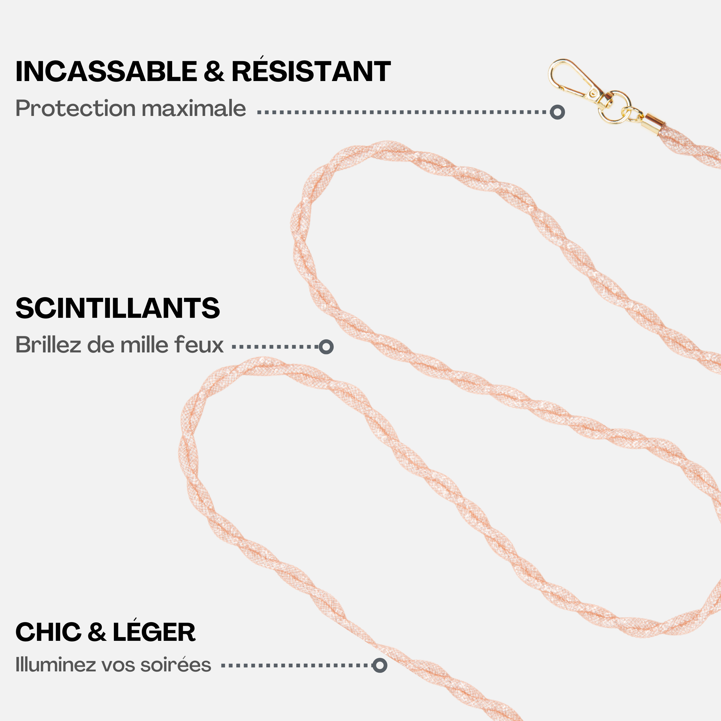 CHARLOT · Paris - Wholesale Bag Strap - Women's - Mia Strass Rose1