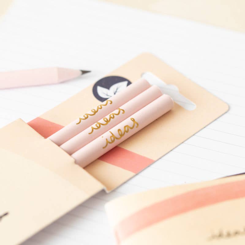 VENT for Change – wholesale Pencil – Pencils Pack of 3 recycled - Ideas Cream & Carnation3