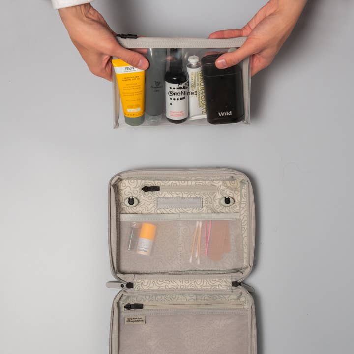 OneNine5 - Wholesale Toiletry Bag - Women's - Eco Travel Wash Bag, Moeraki Grey6