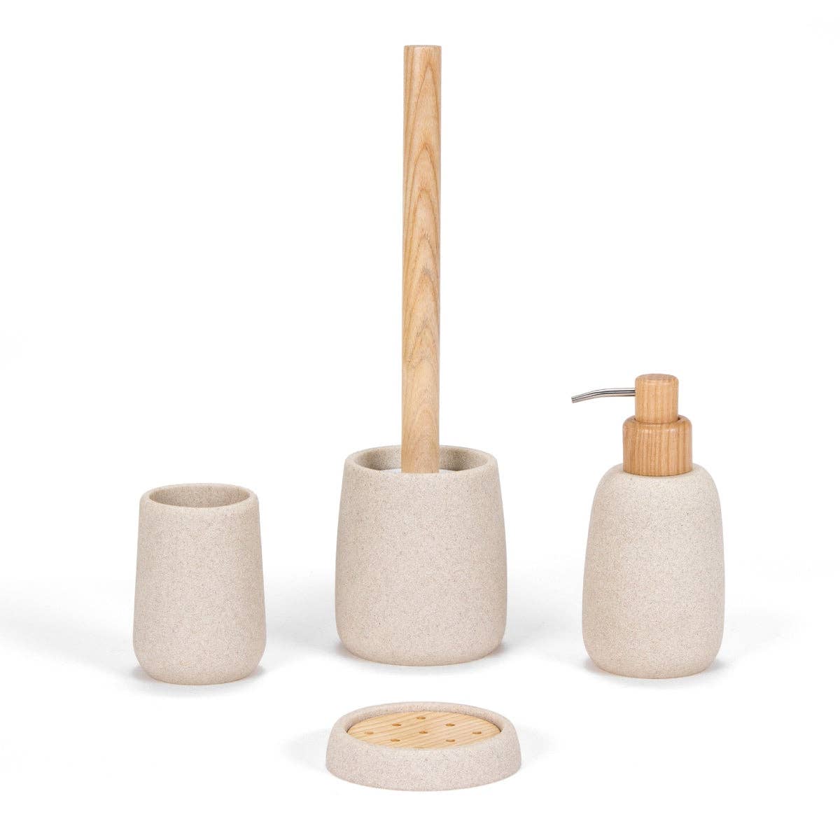 Andrea House - Wholesale Soap Dispenser - Beige sandstone bathroom dispenser2