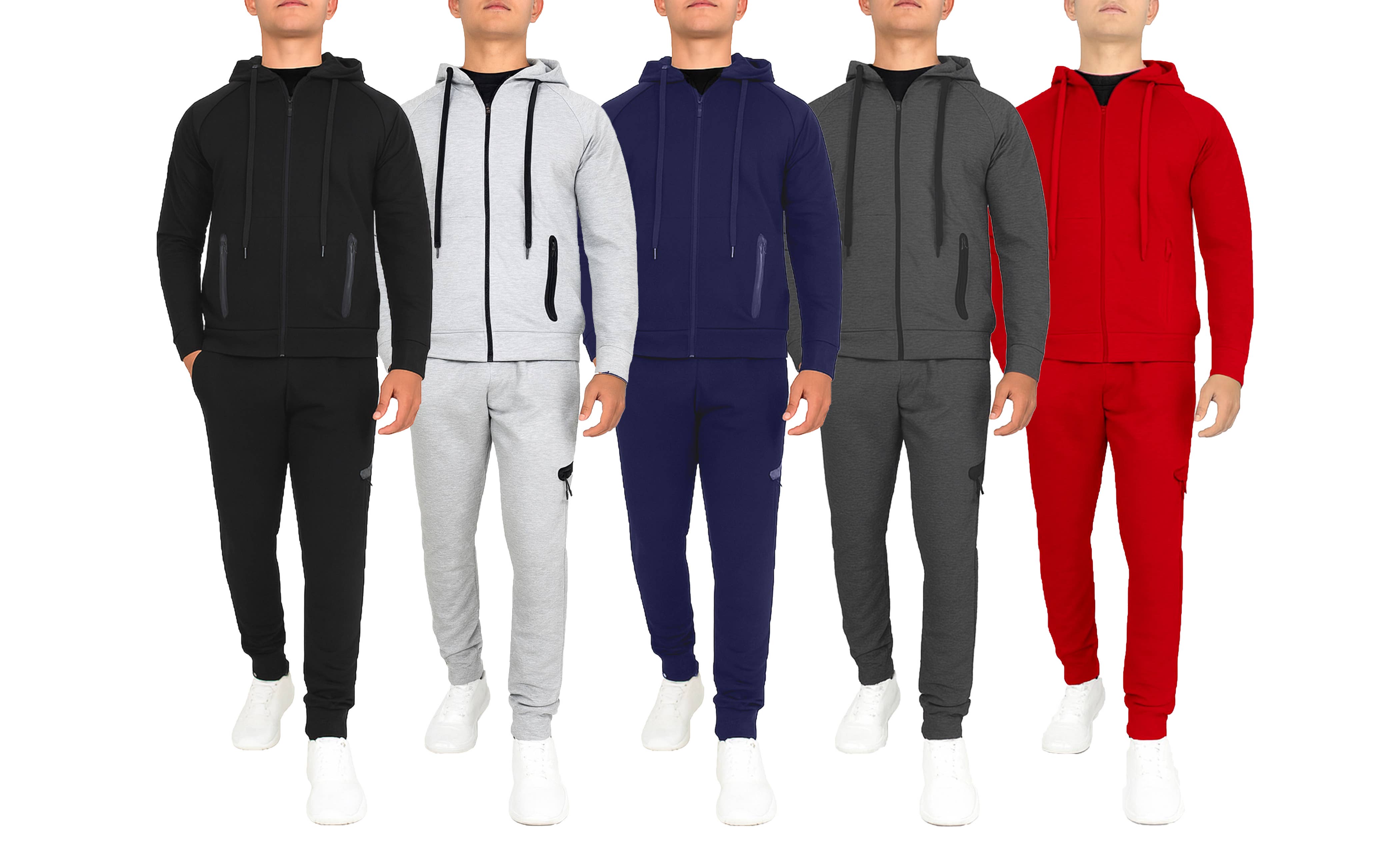 Galaxy By Harvic - Wholesale Lounge Set - Men's - 2-Piece Men's Tech Fleece Hoodie & Jogger Set (S-3XL)11