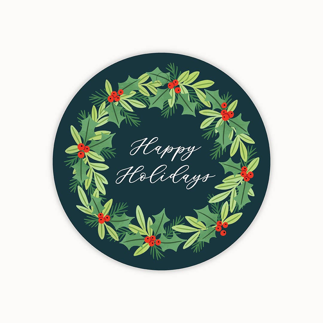 Linden Paper Co. - Wholesale Gift Tag - Christmas Wreath Gift Tags | Set of 80