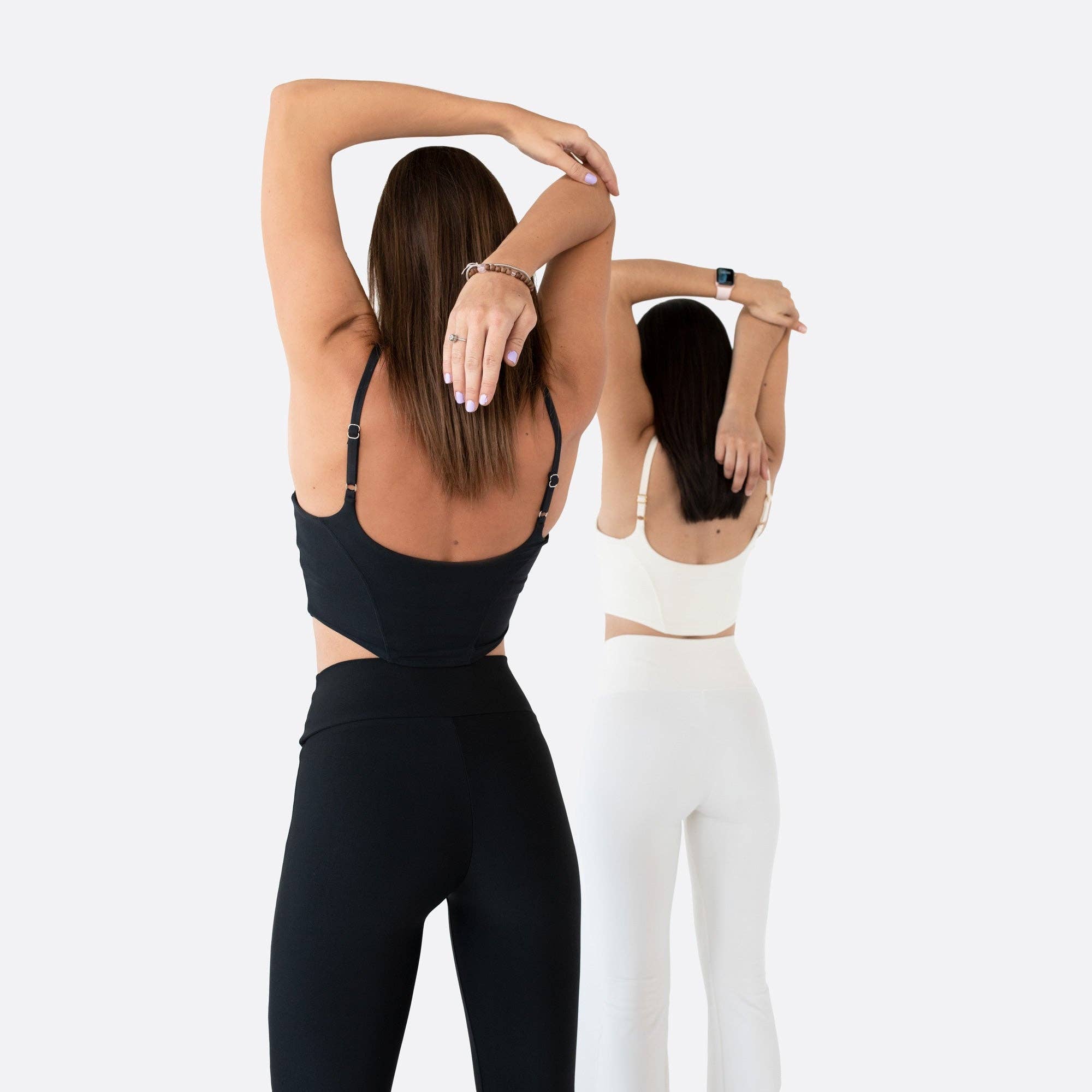 SPLENDORE - Wholesale Activewear Set - Women's - BLACK SET LEGGINGS & CORSET1