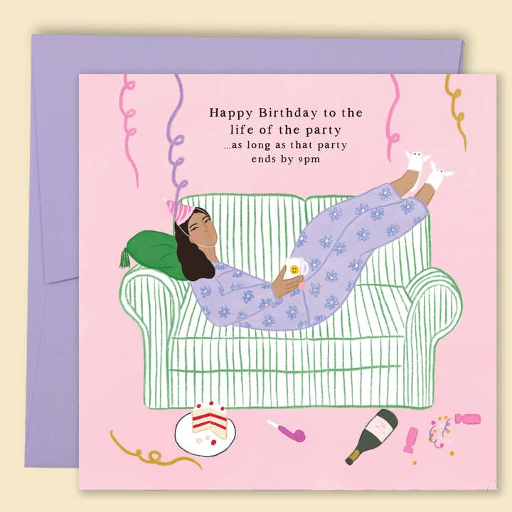 Papernest - Wholesale Birthday card - Happy Birthday to the Life of the Party… as long as that Party ends by 9pm Card - Wholesale