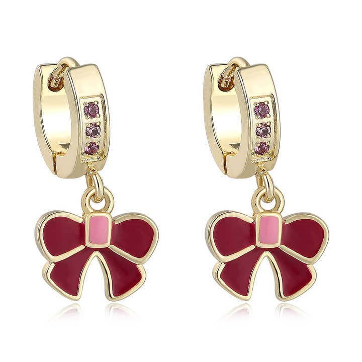 Purple Bow Huggie Back för wholesale av The Tiny Gem