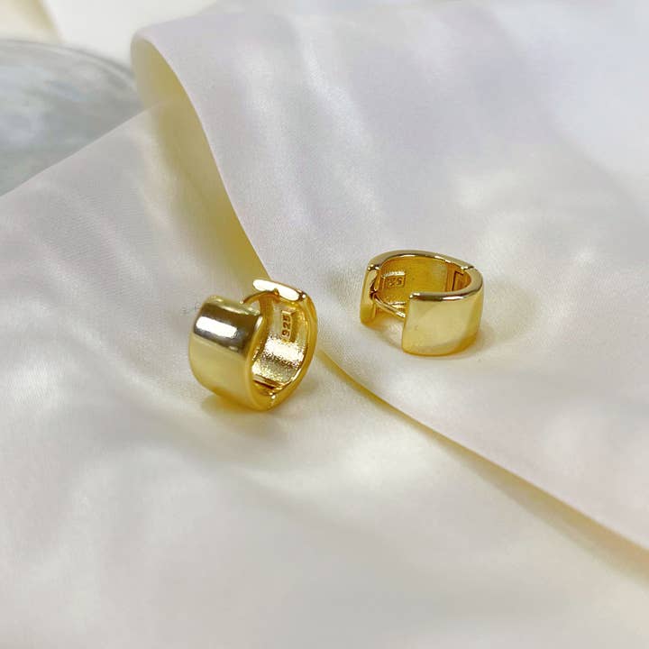 E233 argolas largas, argolas largas douradas, argolas douradas por atacado de Melange Blanc