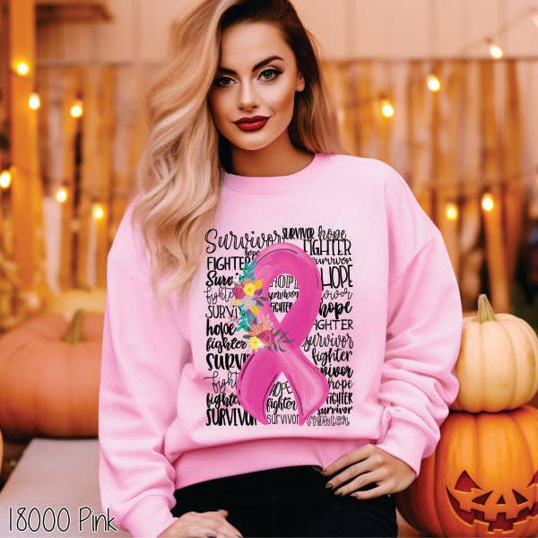 Breast Cancer Pink Ribbon With Flowers#BS1643 for wholesale by Bama Screens