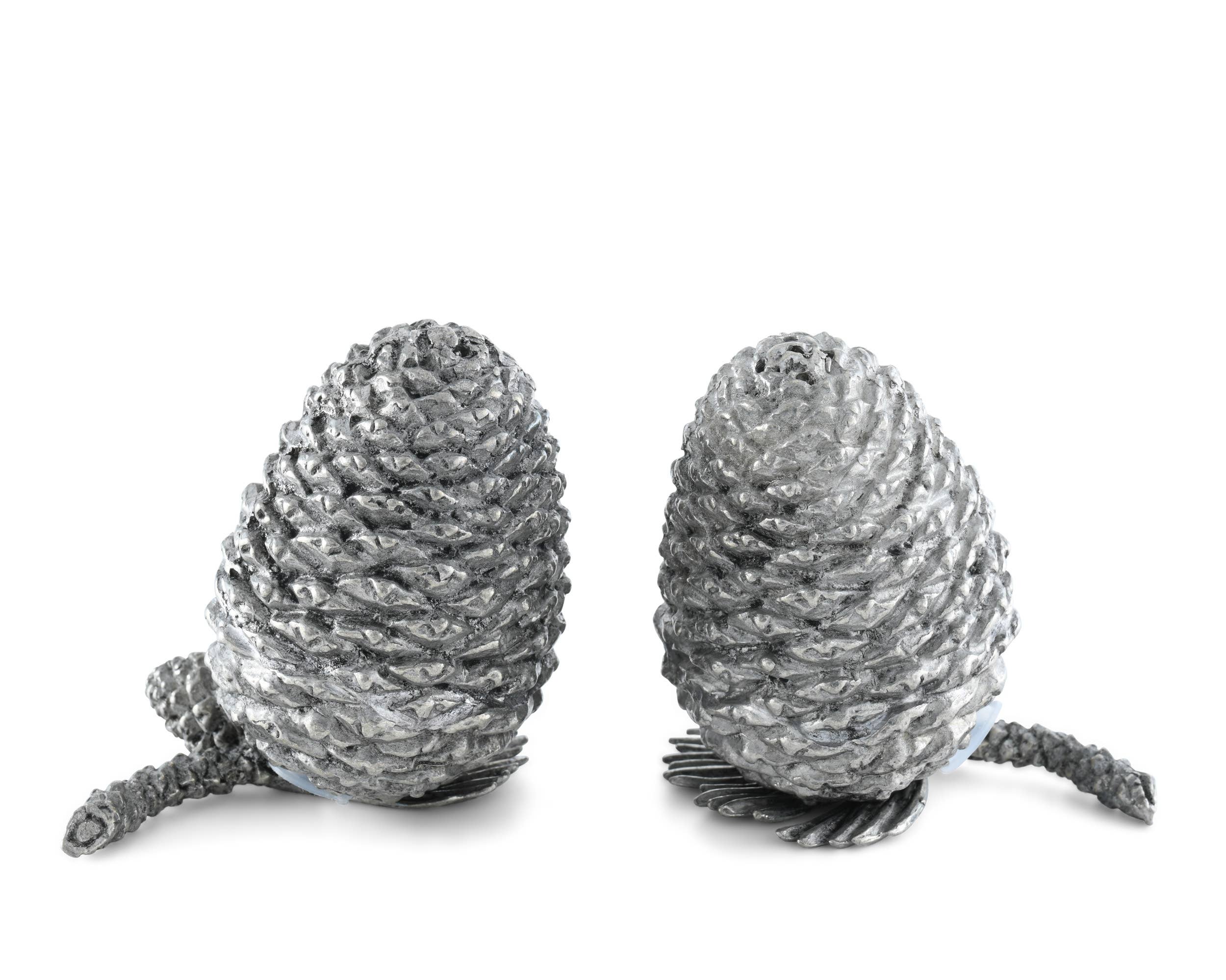 Vagabond House - Wholesale Salt & Pepper Shaker Set - Pewter Pine Cones Salt & Pepper Set2