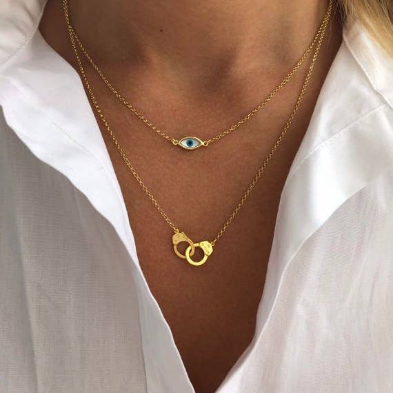 Christina Christi - Wholesale Pendant/Charm Necklace - Gold Necklaces,Evil Eye Necklace,Handcuff Pendant,Silver 925