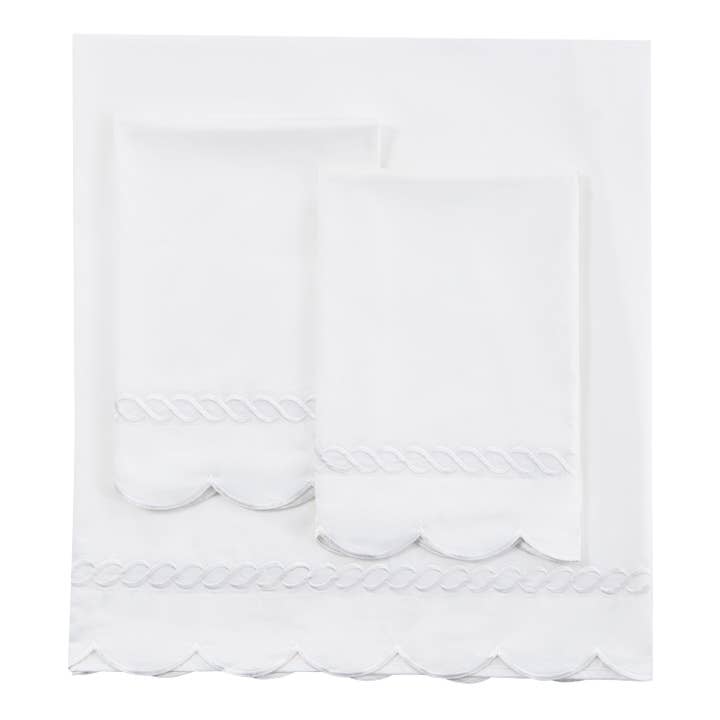 Mélange Home - Wholesale Sheet Set - 600 Thread Count Scallop Rope Embroidered Cotton Sheet Set13