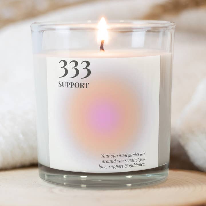 333 - Angel Number Soy Wax Candle Recycled Wine Bottle for wholesale by Emare Aroma