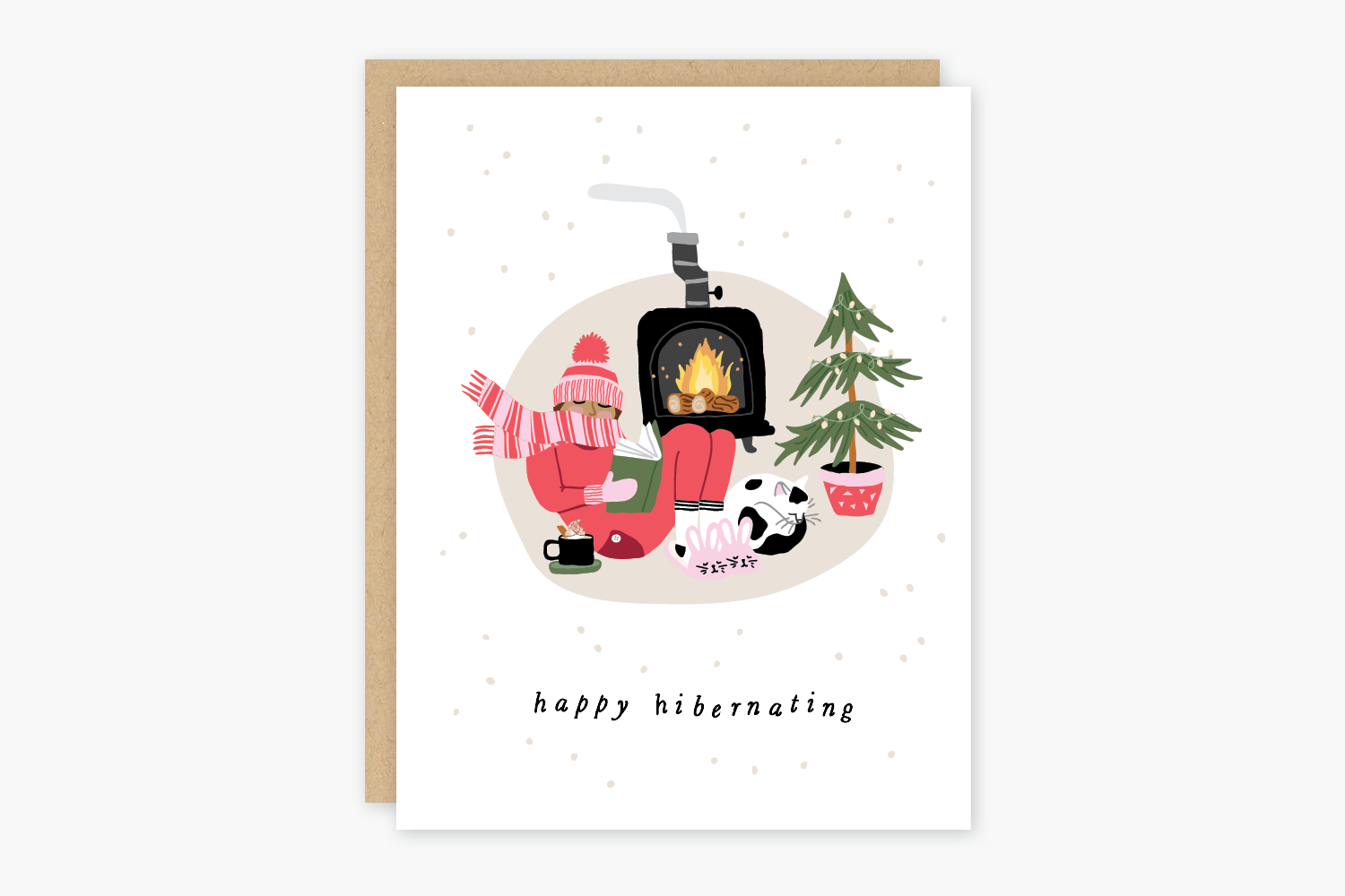 Party of One - Wholesale Season's Greetings Card - Boxed Hibernating Holiday Card2