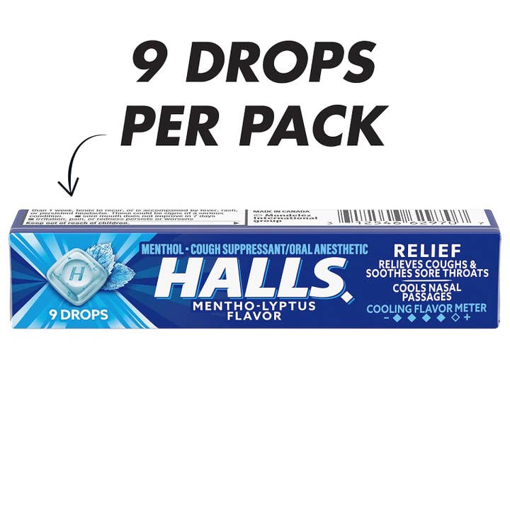 Horizon Top Market - Wholesale Chewing Gum - Halls Menthol / Coolwave-20 Packs of 9 Drops