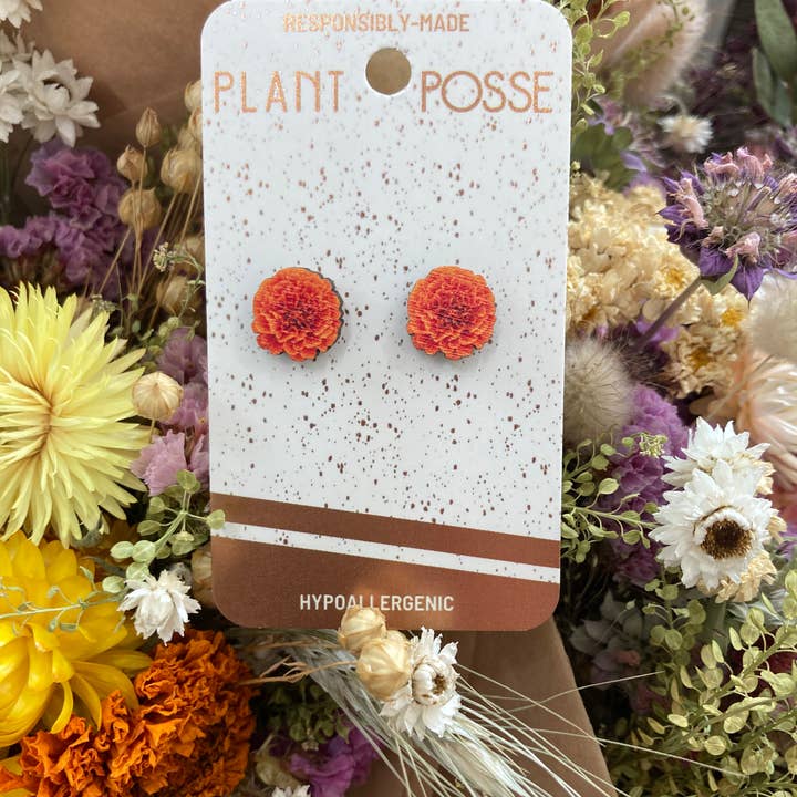 Ringelblumen-Ohrstecker für den Großhandel von Plant Posse