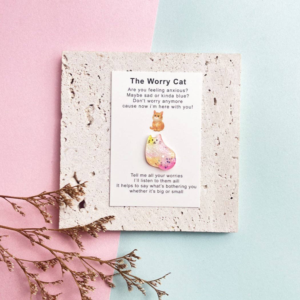 Magia Design - Vente Jeton/pièce de collection - Câlin de Poche "Le Chat Inquiet" – Votre Mini Compagnon de Confort2