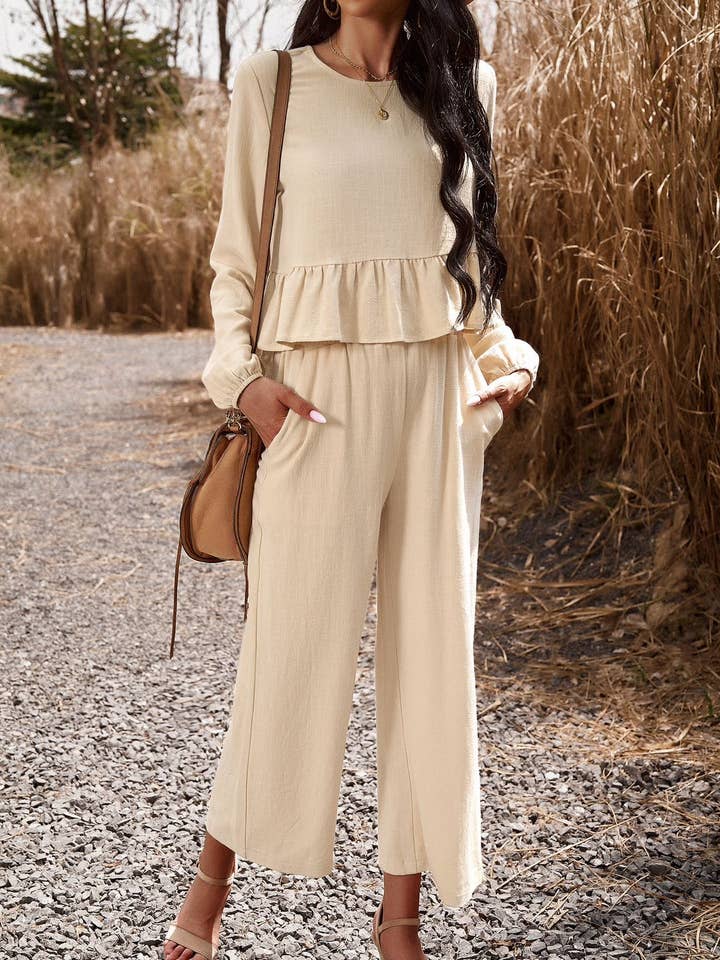 Two piece long sleeve pant set for wholesale by Miss Sparkling