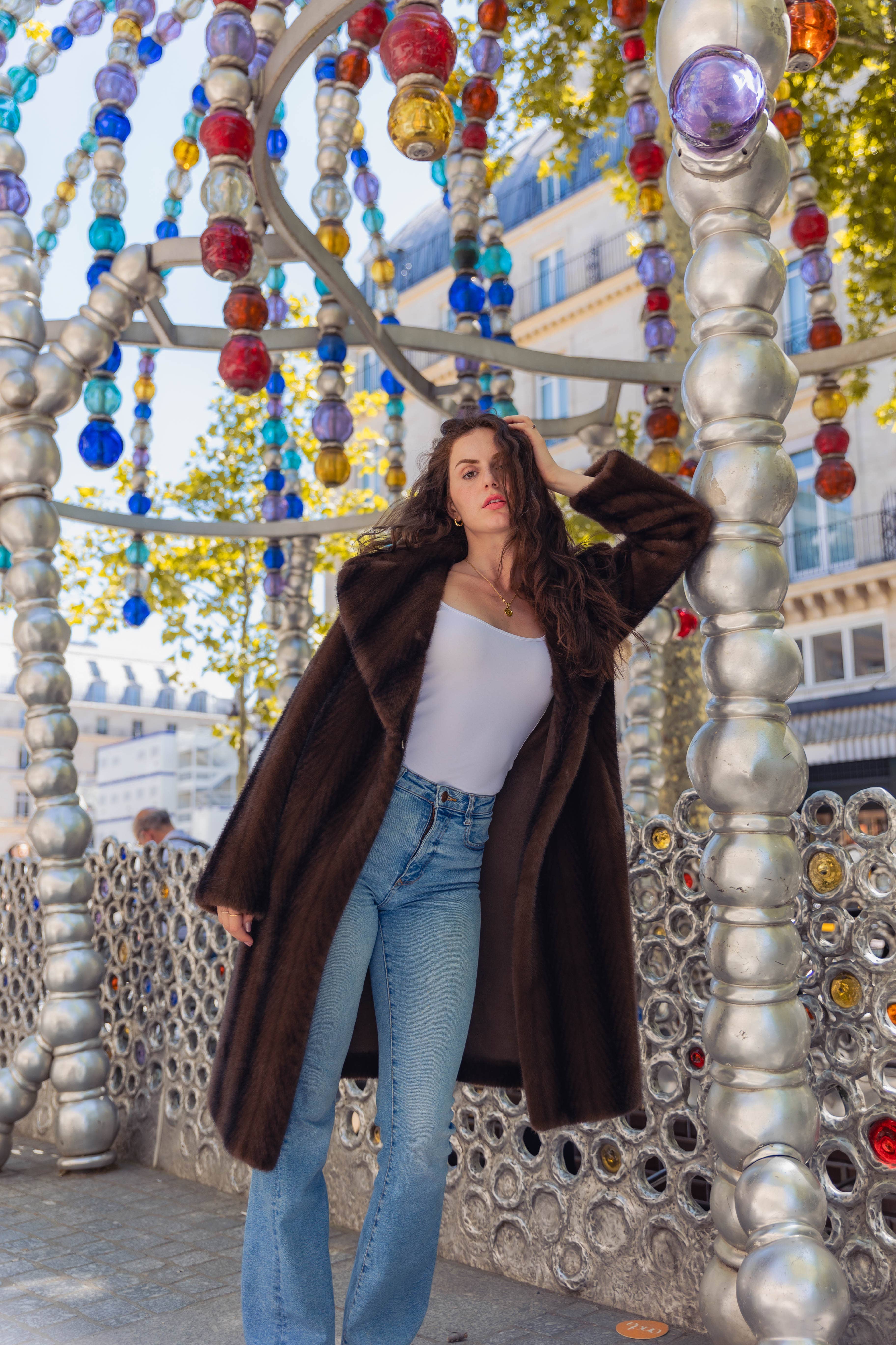 KZELL PARIS - Vendita all'ingrosso Pelliccia/Pelliccia sintetica - Donna - CAPPOTTO LUNGO IN PELLICCIA SINTETICA A RIGHE1